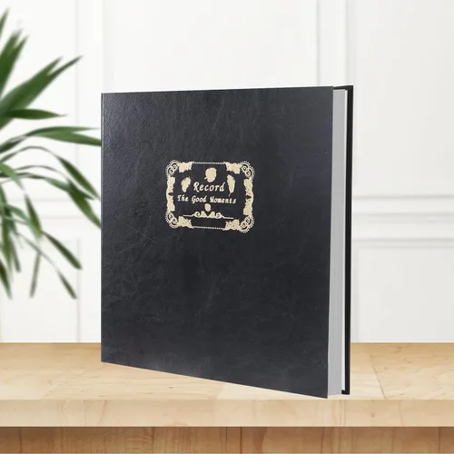 Miniatura 6 de Álbum de fotos autoadhesivo magnético de 12.8 x 13.1 pulgadas, 40 páginas con cubierta de piel de vaca simulada, bolígrafo metálico y accesorios