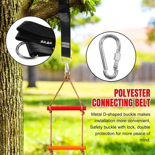 Miniatura 5 de Perantlb Escalera de cuerda de escalada de 6.8 pies para niños o adultos, juego de escalada para accesorios de columpio, casa del árbol, parque