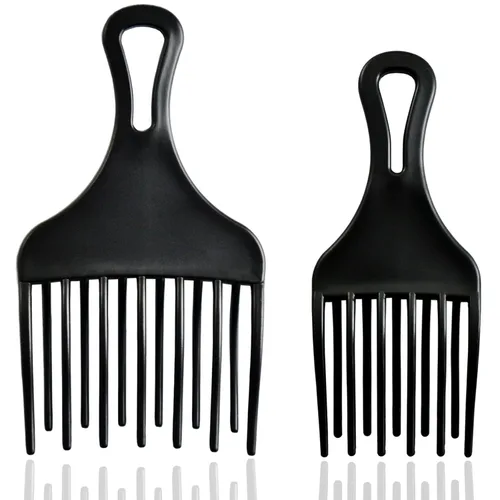 Juego de 2 piezas de peine afro – Desenredador de doble puño grande y pequeño para pelucas, trenzas y herramienta de peinado para hombres y mujeres