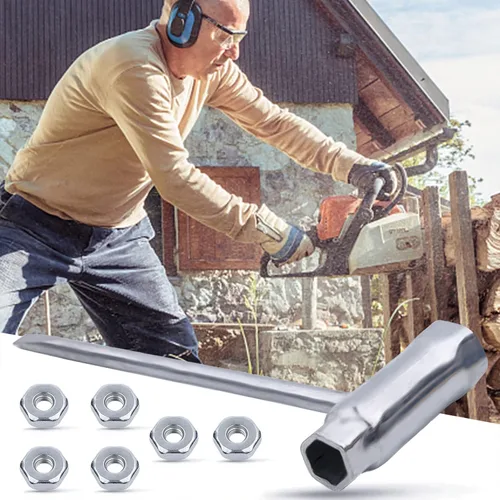 Miniatura 7 de Adefol Llave de motosierra de 0.512 x 0.748 in con 6 tuercas de barra para Stihl 017 018 019 020 021 023 024 025 026 028 034 Piezas de repuesto