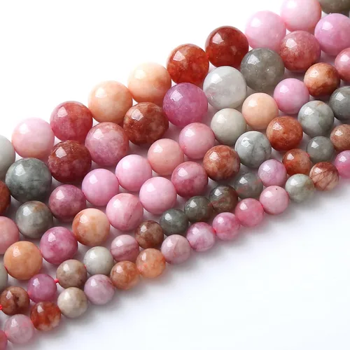 Miniatura 2 de 45 piezas de cuentas de piedra natural de arco iris de Alashan de 8 mm de ágata para hacer joyería, cuentas de piedra de 15" para pulseras