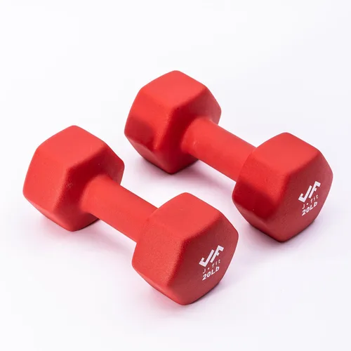 Miniatura 23 de JFIT Dumbbell Pairs or Sets – Neoprene & Vinyl Coated Hand Weights for Home Gym, Strength Training, Aerobics, Cardio Exercise and Fitness