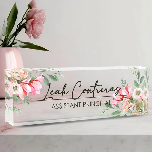 Miniatura 8 de Placa de Nombre Personalizada a Criterio, Placa de Escritorio de Acrílico, Decoración de Oficina para Mujeres y Hombres, Regalos de Agradecimiento