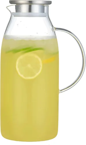 Miniatura 5 de Jarra alta de vidrio de borosilicato, jarra de cristal para té caliente y frío.