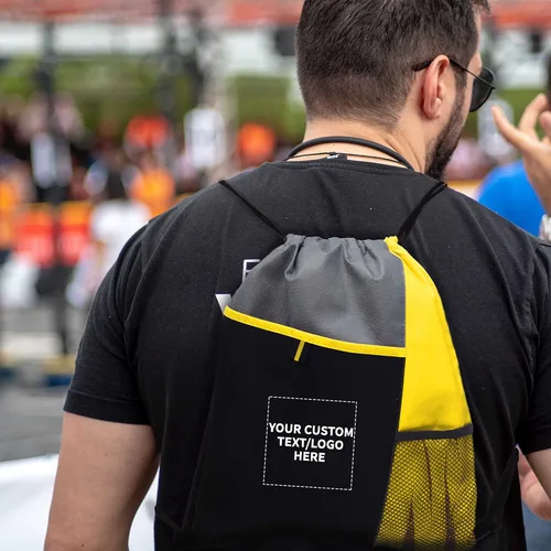 Miniatura 37 de DISCOUNT PROMOS Juego de mochilas con cordón no tejidas personalizadas de 10/50/100, paquete personalizado a granel