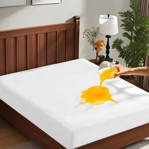 Cleva Home Protector de colchón 100% impermeable, bolsillos profundos que se adaptan a hasta 18 pulgadas, funda de rizo suave y transpirable sin