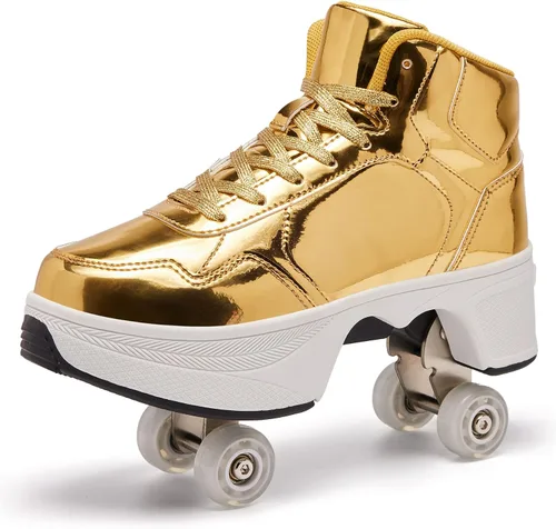 Miniatura 10 de Roller Skate Shoes for Women Girls Boy and Men 4-Wheels Fashion Professional Outdoor Indoor Quad-Skates for Kids & Adults Christmas/Birthday Gifts