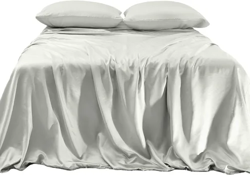 Miniatura 19 de Elegant Comfort Lujoso juego de sábanas de satén sedoso de 4 piezas, agradable para la piel y el cabello, resistente a las arrugas, la decoloración