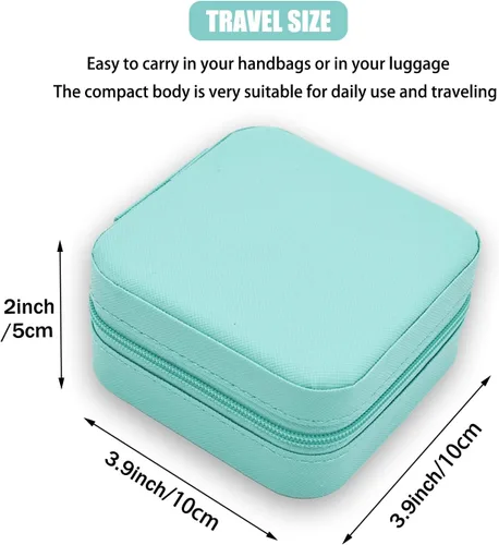 Miniatura 5 de MODENGKONGJIAN Mini estuche de viaje de joyería caja organizadora de joyas de viaje de piel sintética pequeño soporte portátil de almacenamiento