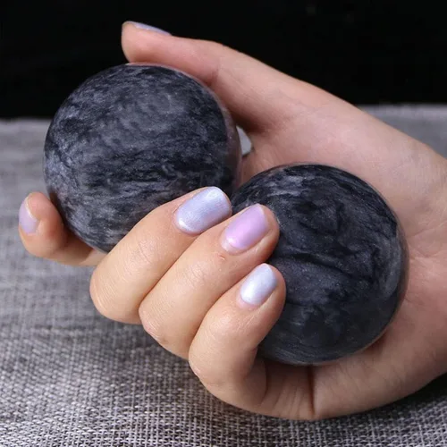Miniatura 4 de Pelota Baoding gris oscuro, bola de masaje china para deportes de salud, utilizada para descompresión de la mano bola de ejercicio