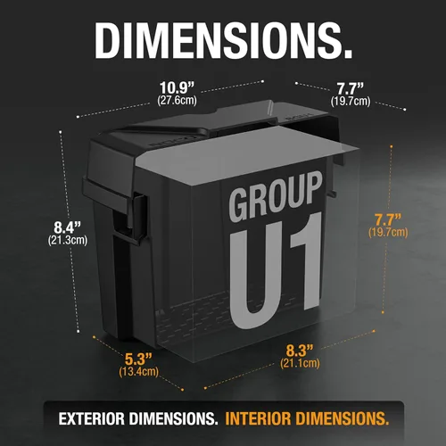 Miniatura 6 de NOCO Caja de Batería Snap-Top BGU1, Caja de Batería de Grupo U1 de 12V para Césped y Jardín, Generadores, Apertura de Puertas y Equipos