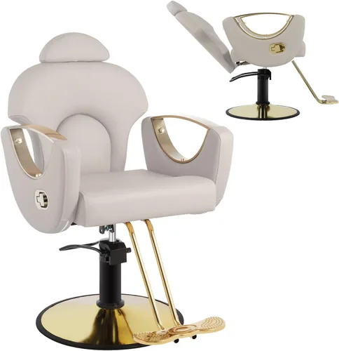 Miniatura 10 de Silla de peluquería de salón, sillas reclinables para estilista, silla de estilista de peluquería, bomba hidráulica resistente, silla de peluquería