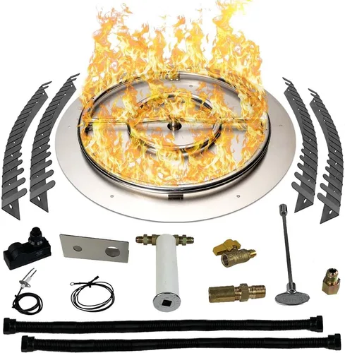 Miniatura 38 de Kit de quemador de acero inoxidable y anillo Pro con encendido por chispa para fogatas de gas natural, sartén de 36 pulgadas, anillo de quemador