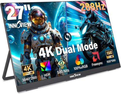 Miniatura 10 de Innoview 23.8” 4K Monitor portátil grande, UHD (3840*2160) 100%sRGB IPS con altavoces USB-C HDMI para el trabajo y el hogar, monitor secundario