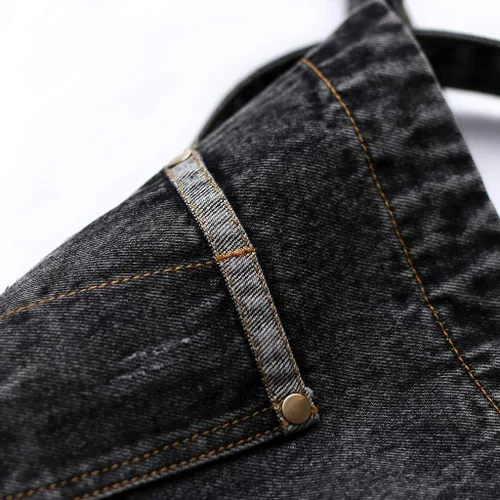 Miniatura 5 de Jeanerlor - Delantal de mezclilla de algodón para mujer y hombre, estilista ajustable de S a XL