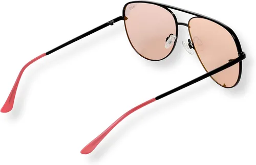 Miniatura 2 de EVEE Gafas de sol de aviador de metal a la moda con lentes de espejo reflectantes planos de gran tamaño (GEMINI)