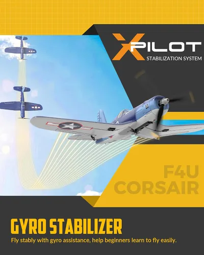 Miniatura 2 de VOLANTEXRC Avión RC para principiantes, Avión RC WWII de 4 canales F4U Corsair con aileron, Avión de control remoto de 2.4Ghz con sistema