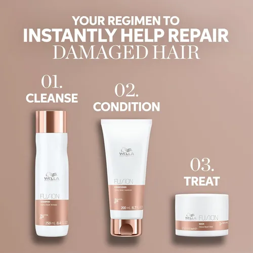 Miniatura 10 de WELLA PROFESSIONALS Fusion - Mascarilla reparadora intensa para cabello dañado, tratamiento para reparación del cabello y rotura del cabello