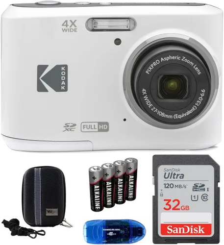Miniatura 4 de Kodak Pixpro FZ45 - Paquete de cámara digital, incluye: tarjeta de memoria SanDisk de 32 GB, baterías de repuesto, estuche rígido para cámara y Negro