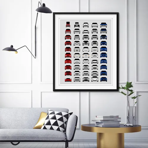 Miniatura 5 de Custom Car Posters Handmade Poster compatible with Ford Evolution Print Wall Art Décor of the Best of Ford Generations - American, 8x10 Satin Print