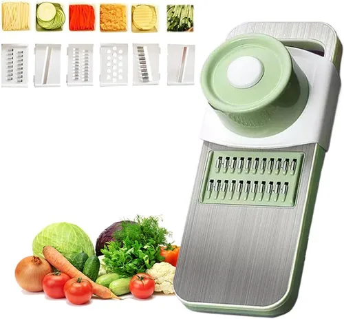 Cortador de verduras multifuncional, juego de picador de verduras, cortador manual de alimentos y cortador de alimentos con 6 cuchillas, cuchillo