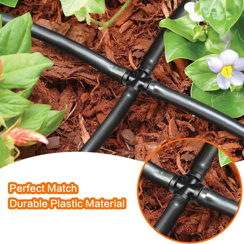 Miniatura 7 de Accesorios cruzados de riego por goteo de 1/4 pulgadas, 45 piezas de riego cruzado de púas de 4 vías para tubos de goteo de 1/4 pulgadas, línea