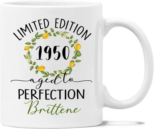 Miniatura 20 de Fifty & Fabulous - Taza de regalo para mujer/hombre, tazas personalizadas con nombre, regalos personalizados de 50 cumpleaños