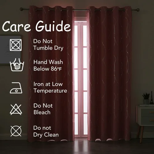 Miniatura 9 de SMILE WEAVER - Cortinas opacas rosa para sala de estar de 84 pulgadas de largo, 2 paneles, cortinas para oscurecer la habitación de niñas, diseño
