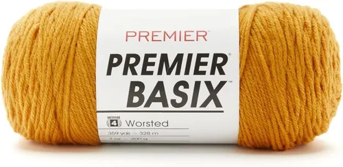 Miniatura 33 de Premier Yarns Basix, hilo de estambre sólido, hecho de acrílico, hilo ideal para ganchillo y tejer, Pecan, 359 yardas 1115-35 Pecan