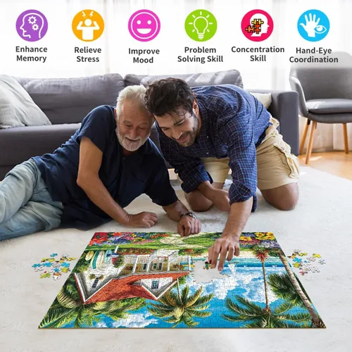 Miniatura 6 de Rompecabezas para adultos de 1000 piezas rompecabezas de 1000 piezas para adultos rompecabezas de 1000 piezas - Vacaciones de verano en la playa
