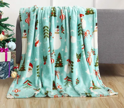 Miniatura 11 de Elegant Comfort Velvet Touch Ultra Lujosa Manta/Frazada de Vellón con Estampado Navideño de Vacaciones - 50 x 60 pulgadas, (Flor de Pascua), 50 x 60