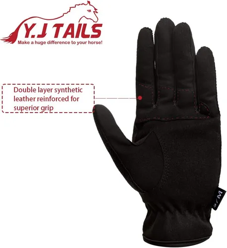 Miniatura 4 de Guantes de equitación para mujer Y.J TAILS Guantes ecuestres para mujer, damas, niñas para montar al aire libre, deportes