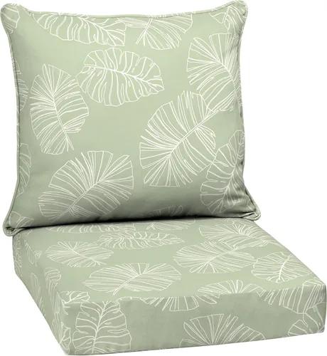 Miniatura 135 de Arden Outdoor Deep Seat Cushion Set, 24 x 24 pulgadas, Cojín para patio resistente al clima, a la lluvia y a la decoloración para silla, sofá y sofá