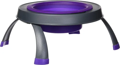 Miniatura 10 de Dexas Popware - Comedero elevado individual para mascotas, gris/azul, grande, capacidad de 4 tazas (PW140432312)