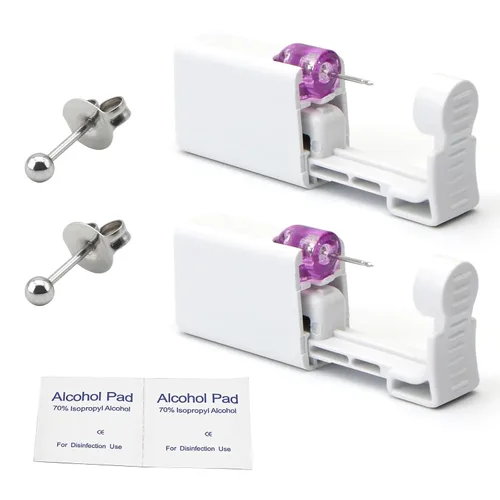 Miniatura 13 de Kit de perforación de orejas YINPAD - Pistola de perforación desechable cargada previamente con clavos de diferentes estilos de 5MM, kit