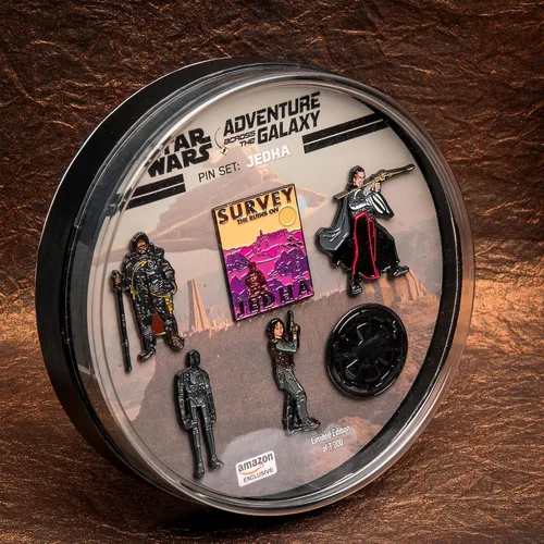 Miniatura 6 de Aventura en toda la galaxia de Star Wars Survey The Runs On Jedha - Juego de 6 pines a base de metal y esmalte con caja con licencia