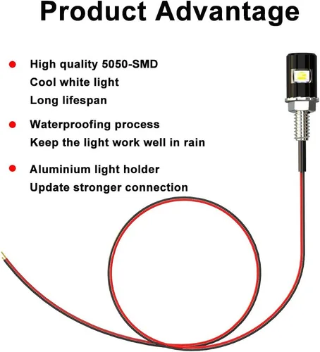 Miniatura 4 de Luz para matrícula, tornillo de matrícula, LED, superbrillante 12 V, impermeable, bombilla LED para placa de matrícula, para motocicleta, camión