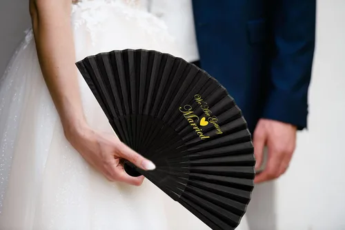 Miniatura 5 de Ventiladores personalizados de mano personalizados, ventilador plegable de mano, ventilador chino de tela oriental para graduación de baile