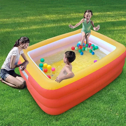 Miniatura 9 de Piscina inflable, piscinas infantiles de 59 x 45 x 20 pulgadas con suelo suave inflable, piscinas inflables duraderas para patio trasero, jardín