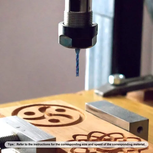 Miniatura 6 de Broca de enrutador espiral de compresión de corte ascendente y descendente de 3 flautas para CNC, diámetro de corte de 1/8 pulgadas, longitud