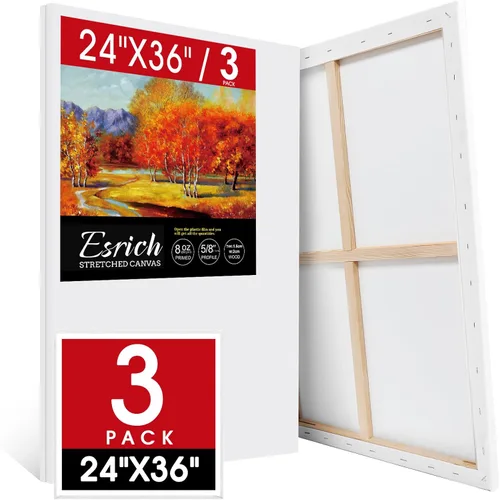 Miniatura 11 de ESRICH Paquete de 40 lienzos entelados para pintar de 8x10, lienzos en blanco para pintar - Algodón imprimado, lienzos de arte para pintura al óleo