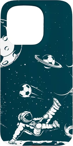 Miniatura 14 de Funda para iPhone 16 para teléfono de fútbol, amante del fútbol, jugador de fútbol espacial, funda de astronauta
