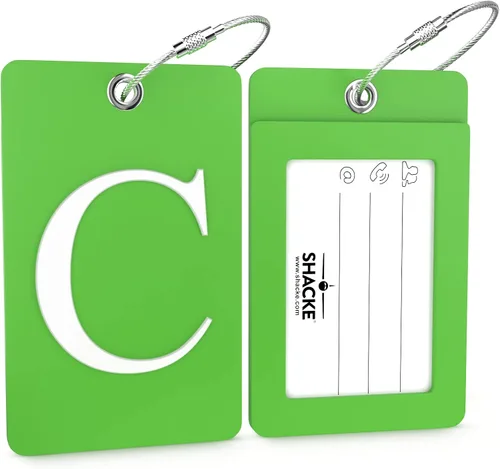 Miniatura 187 de Etiqueta de equipaje con inicial, totalmente flexible, con aro de acero inoxidable, letra G
