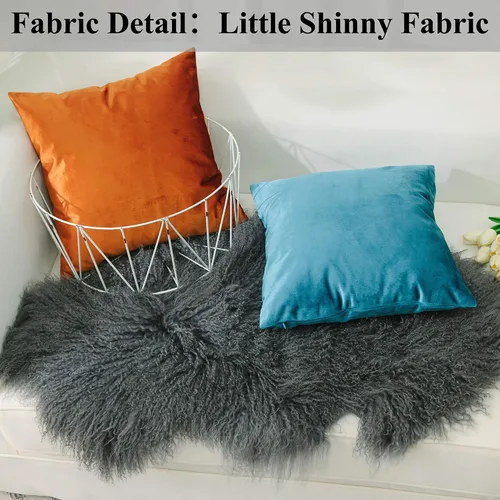Miniatura 2 de Home Brilliant Fundas de almohada color verde azulado súper suaves cuadradas de terciopelo azul para sofá, dormitorio de niñas pequeñas, 18 x 18