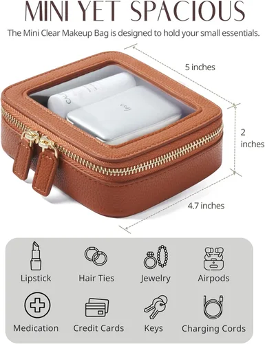 Miniatura 4 de Bolsa de maquillaje transparente Popvibe, estuche de cosméticos de viaje con cremallera, bolsa de aseo transparente con cremallera, organizador