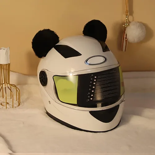 Miniatura 3 de 1 par de orejas de oso de felpa para casco, orejas de oso redondo, decoración de casco de accesorios para casco