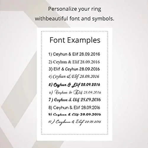 Miniatura 8 de Juego de anillos de boda de 0.236 pulgadas, chapado en oro de 14 quilates, juego de alianzas de boda a juego personalizado para hombre y mujer