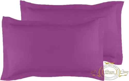 Miniatura 52 de Crown Collection Juego de 2 fundas de almohada estándar de 20 x 26 pulgadas, hipoalergénicas de 600 hilos, 100% algodón egipcio, fundas de almohada