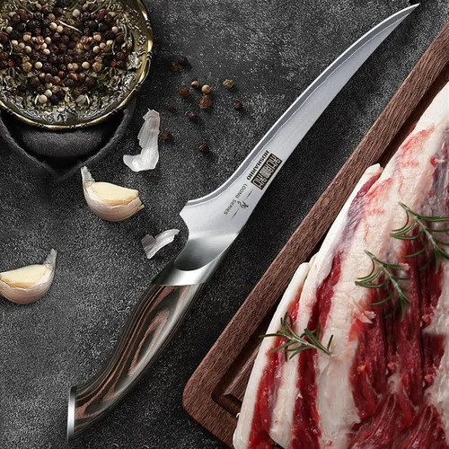 Miniatura 5 de HOSHANHO - Cuchillo de filetear de 7 pulgadas, cuchillo para deshuesar súper afilado en acero inoxidable de alto carbono, cuchillos de pescado