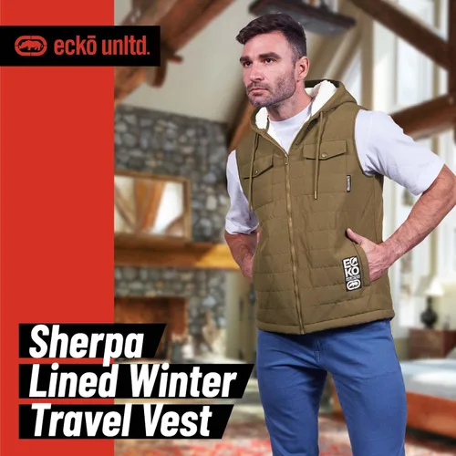 Miniatura 3 de Ecko Unltd Sleeveless Sherpa Lined Puffer Vest Mens Winter Travel Vest